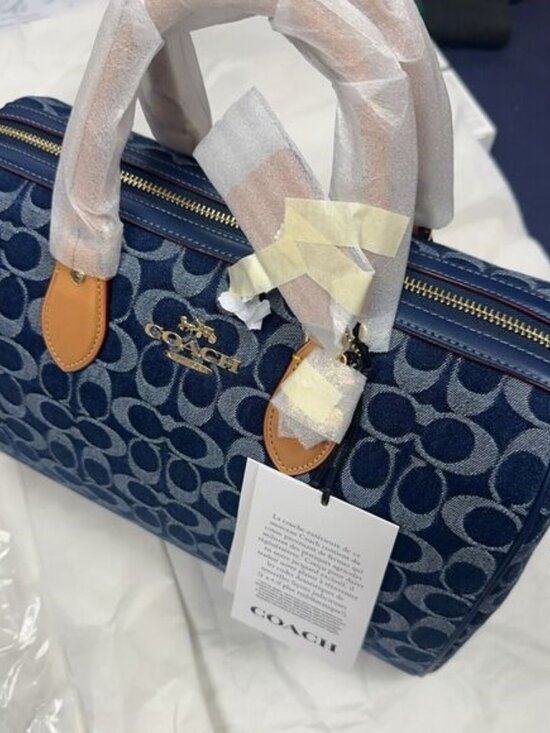 💙Coach Rowan Large Satchel Bag In Signature Denim Canvas CY699 NWT original Pac - Picture 8 of 9